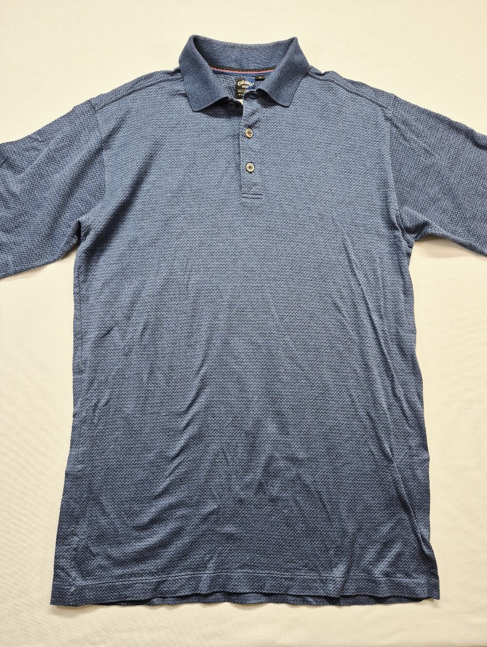 Callaway Golf Blue Polo Shirt Men's Small 80's Two Ply Double Mercerized 100%